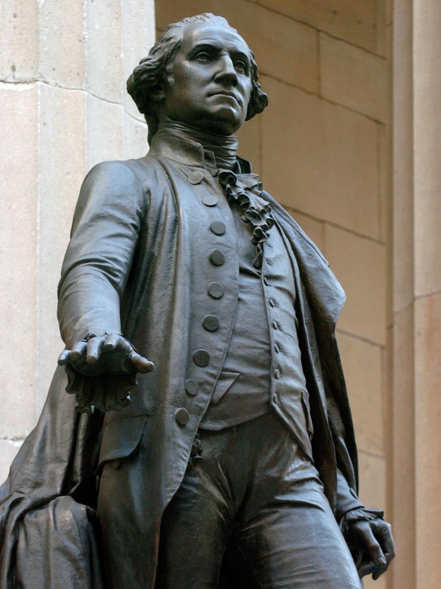 Closeup of the George Washington Statue at Federal Hall