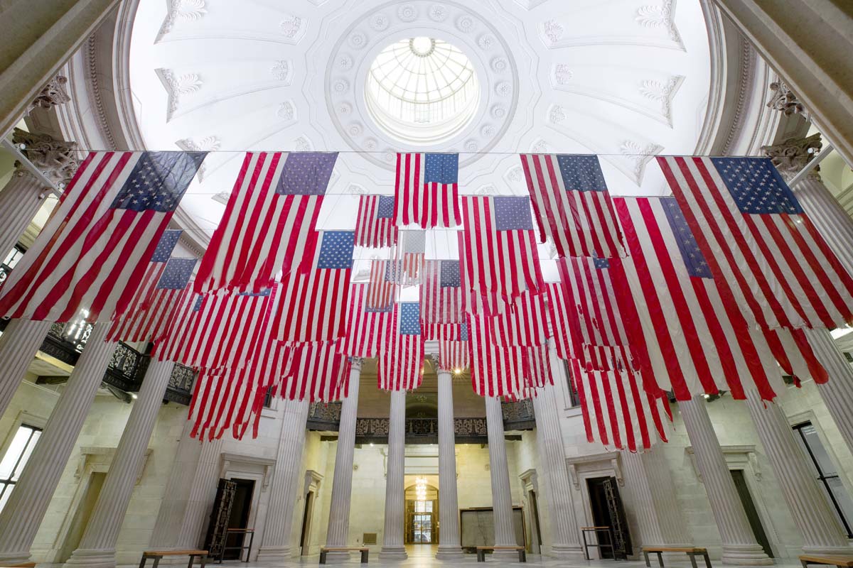 Flag Exchange art exhibit at Federal Hall 2017